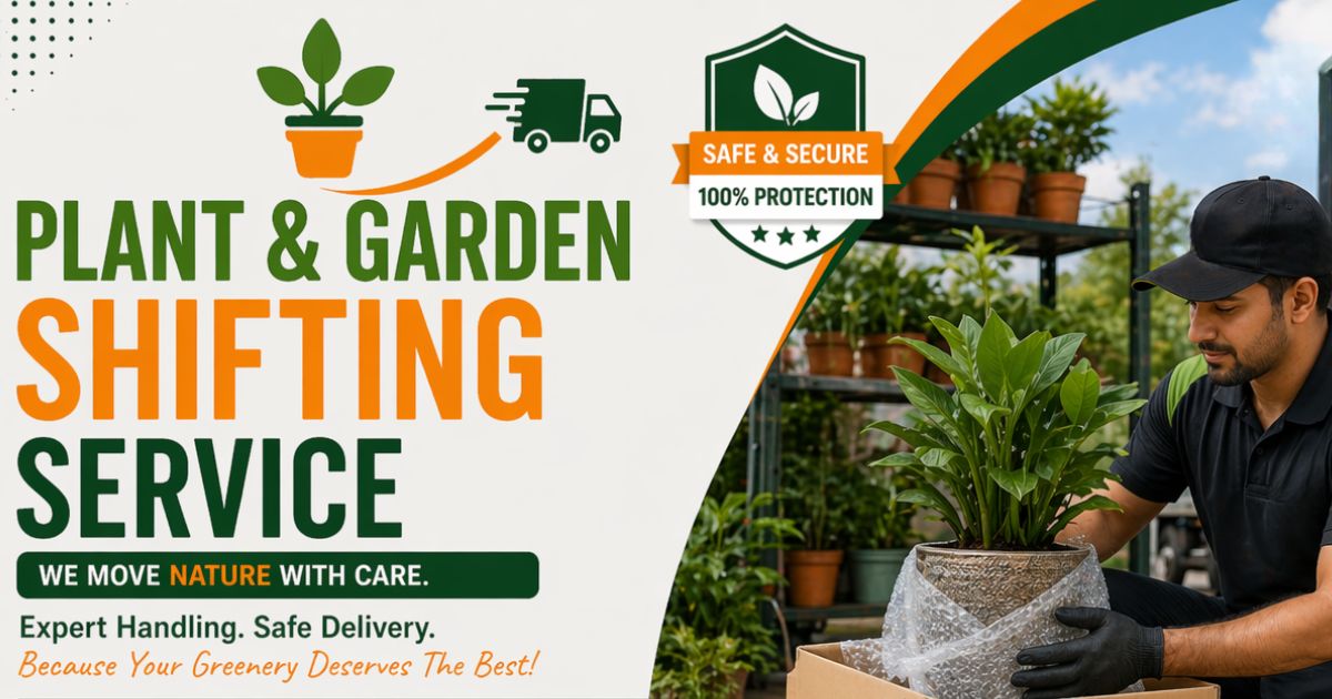 Potted plants packed for plant and garden shifting from Kolkata to Delhi